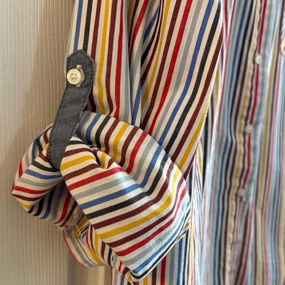 Tommy Hilfiger Men's Multicolor Striped Button Down Shirt - Picture 3 of 5